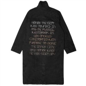 NEW HONOR THE GIFT men's denim trench coat in black